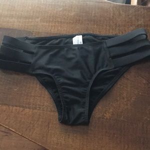 Caged Black Cheeky Bikini Bottoms